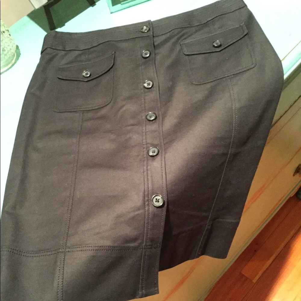 Martin & Osa, Black, Button-Front Skirt, Size 8